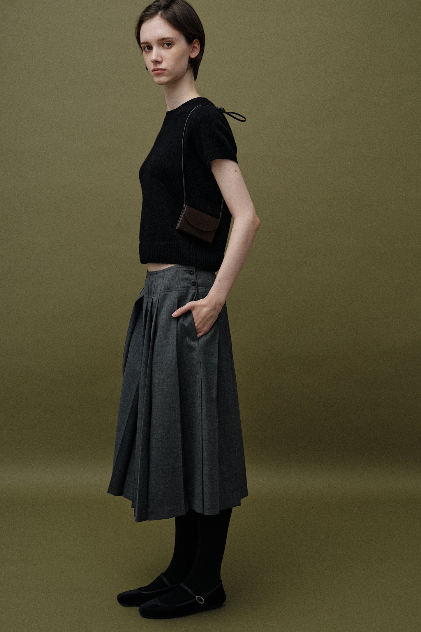 NOTHING WRITTEN PUNO SHORT SLEEVE KNIT - BLACK