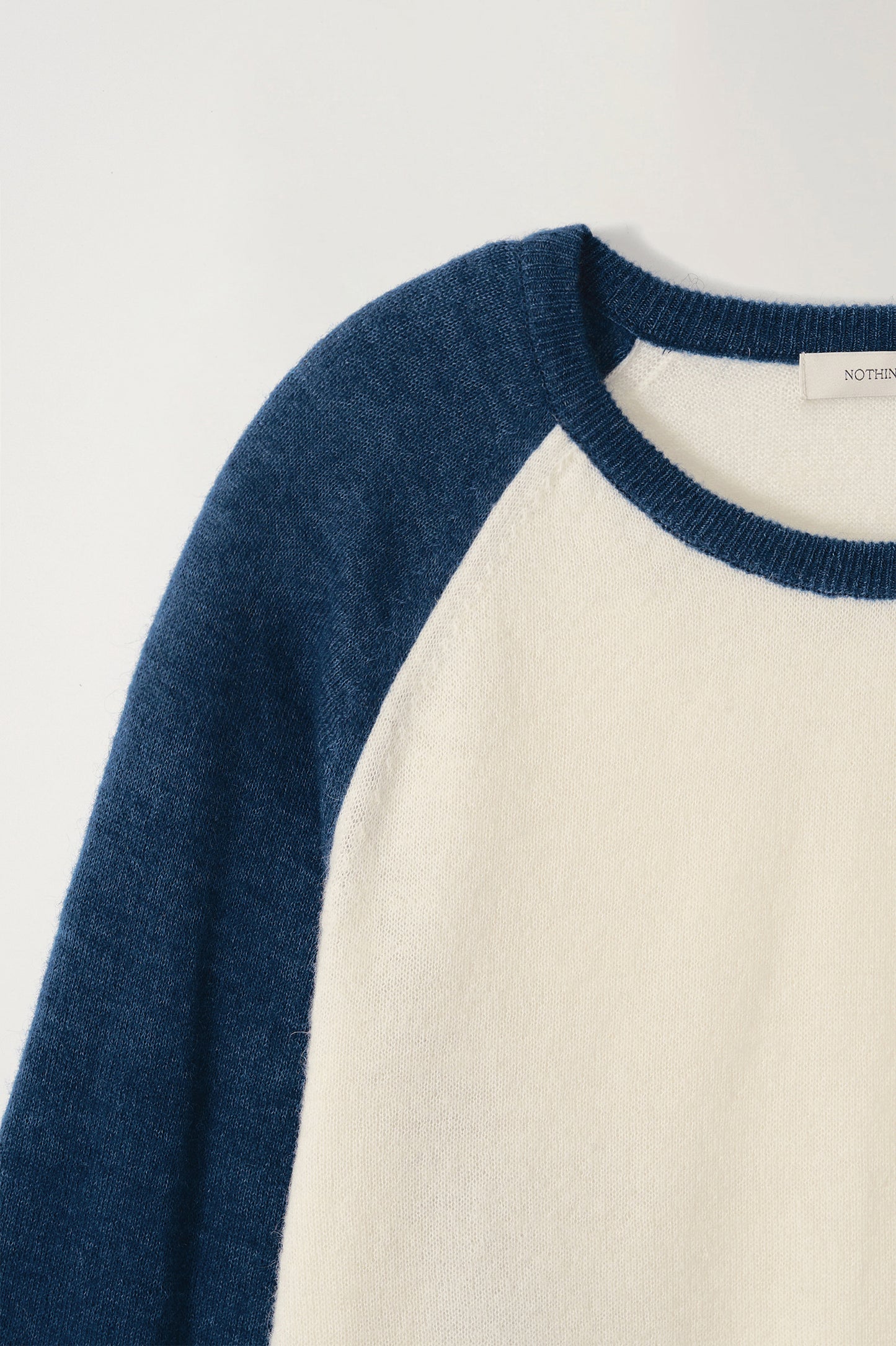 NOTHING WRITTEN PALIE RAGLAN PULLOVER - IVORY/ BLUE