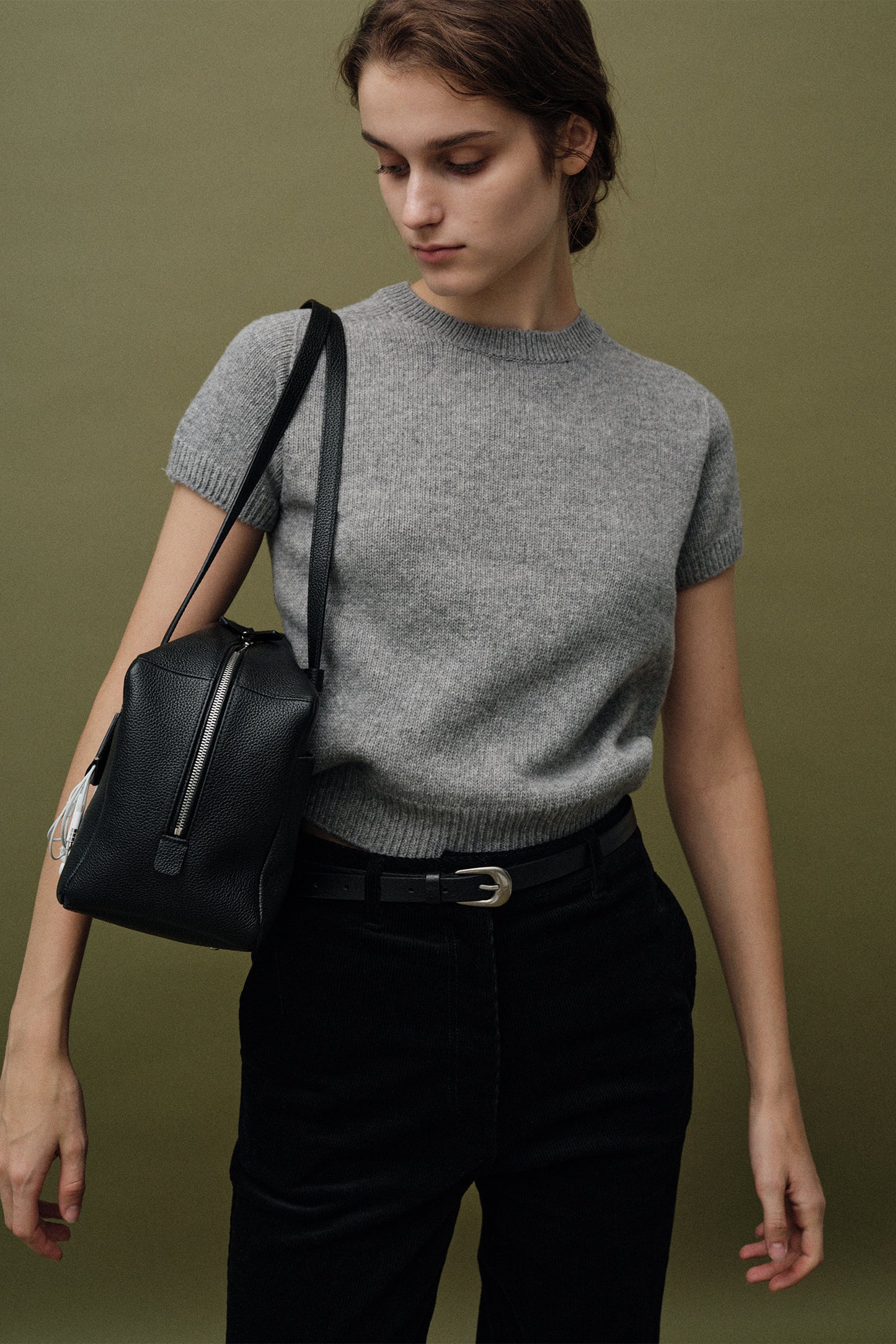 NOTHING WRITTEN PUNO SHORT SLEEVE KNIT - GREY