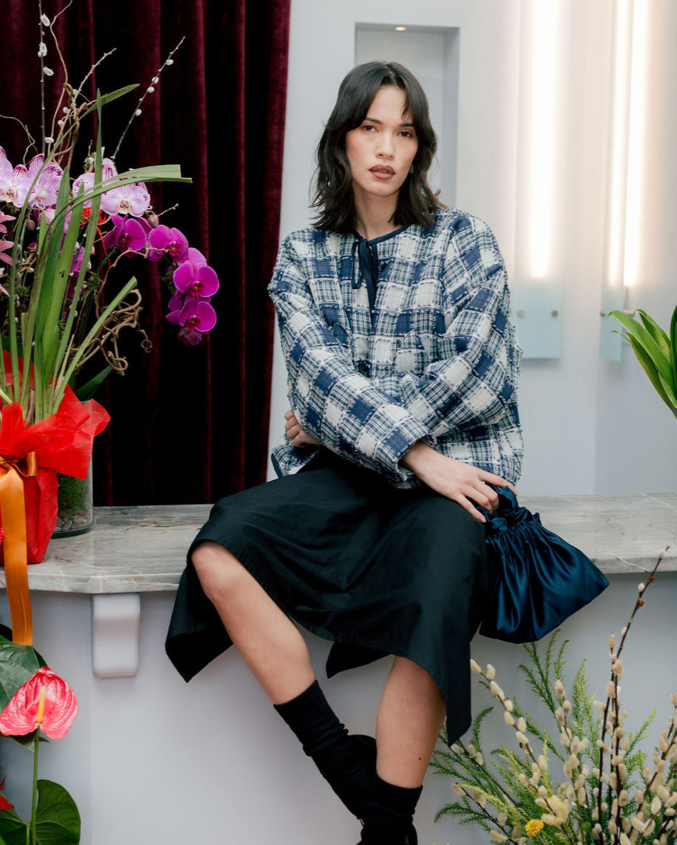A BRONZE AGE RIO BOMBER - MOLLY PATCH PLAID