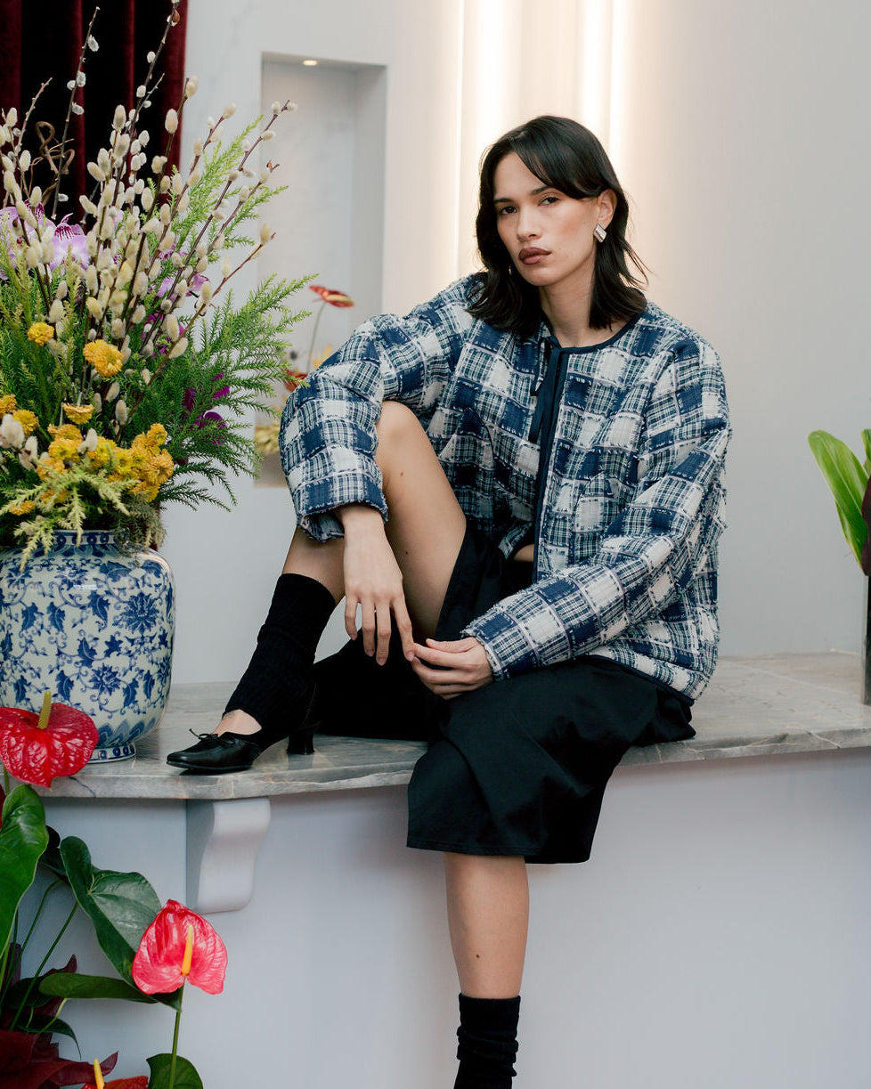 A BRONZE AGE RIO BOMBER - MOLLY PATCH PLAID