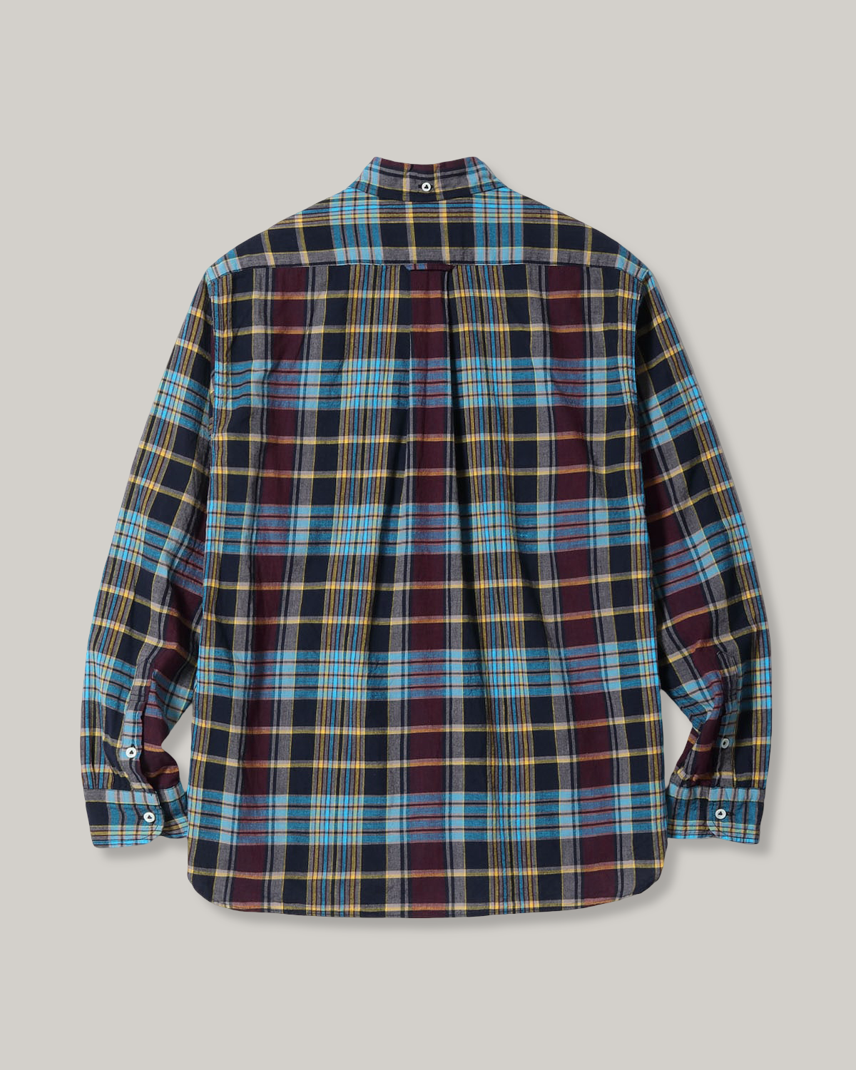 SUGAR CANE INDIA MADRAS CHECK BUTTON DOWN SHIRT - BLACK