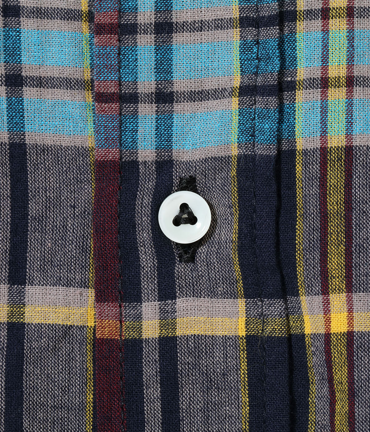 SUGAR CANE INDIA MADRAS CHECK BUTTON DOWN SHIRT - BLACK