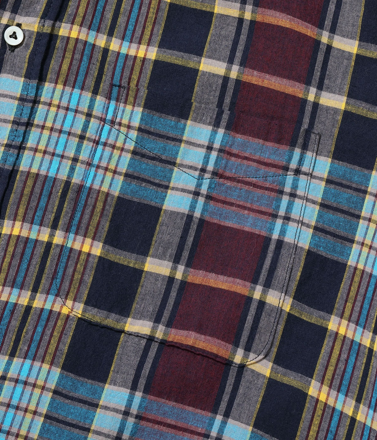 SUGAR CANE INDIA MADRAS CHECK BUTTON DOWN SHIRT - BLACK