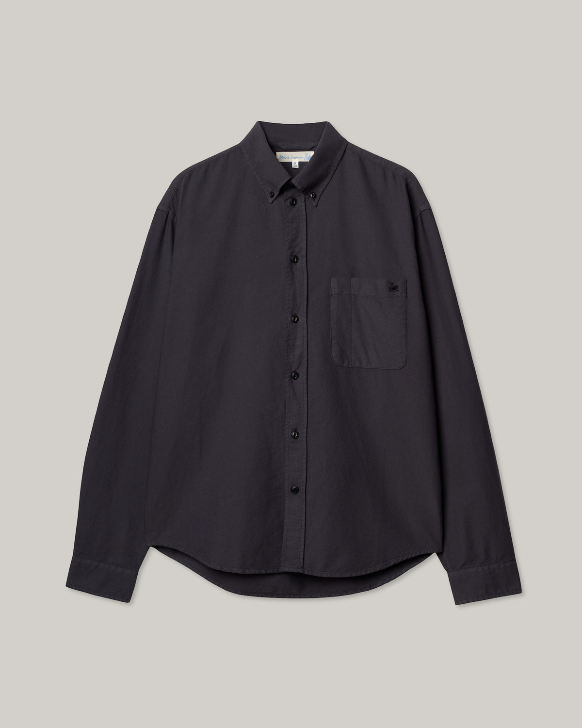 MERZ B. SCHWANEN SHIRT19OX BUTTON DOWN OXFORD - CHARCOAL
