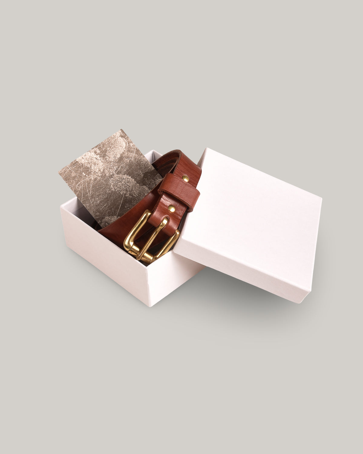 STEVE MONO BRASS BUCKLE BELT 005 - COGNAC