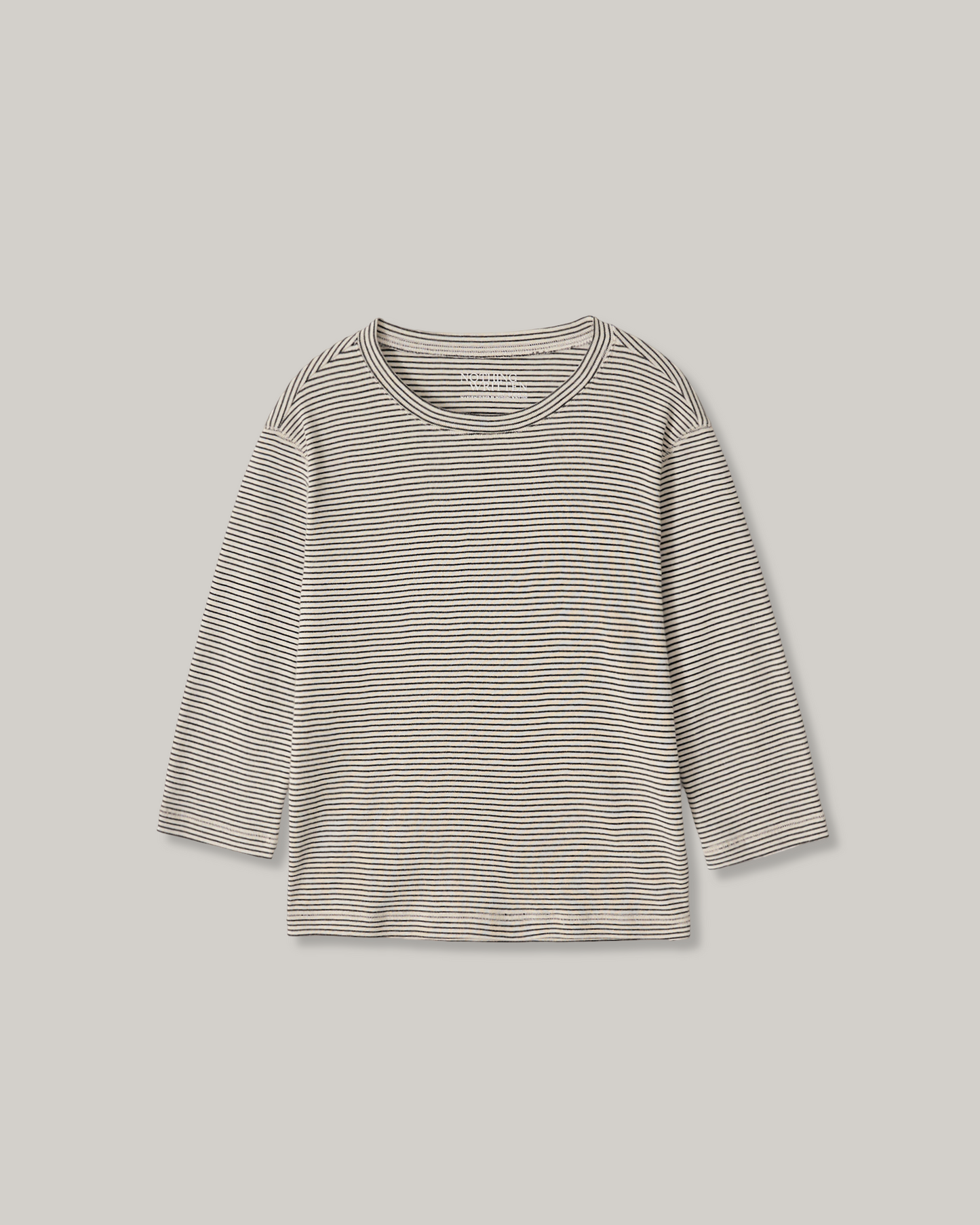 NOTHING WRITTEN STRIPE COTTON T-SHIRT - BLACK