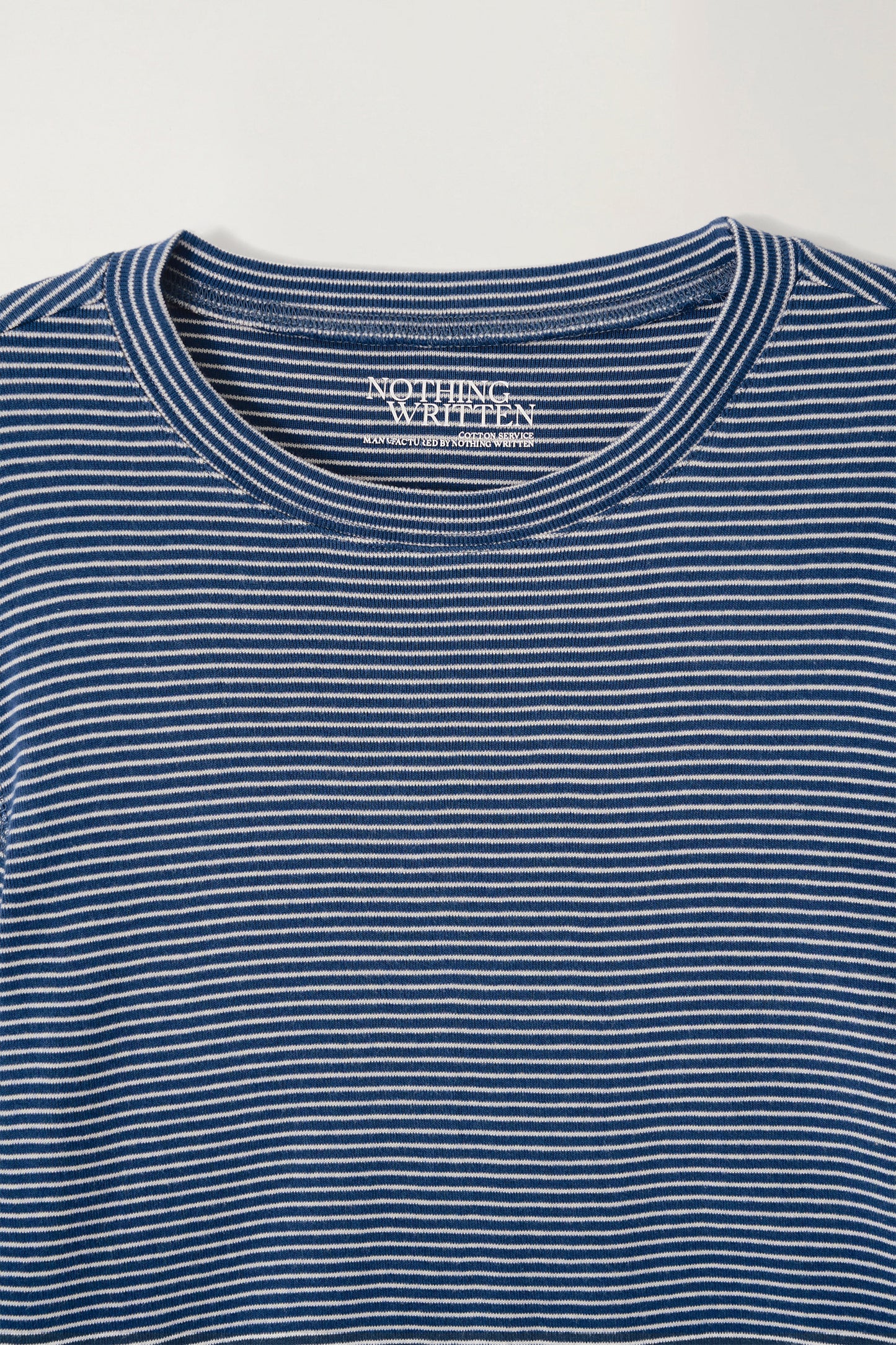 NOTHING WRITTEN STRIPE COTTON T-SHIRT - BLUE