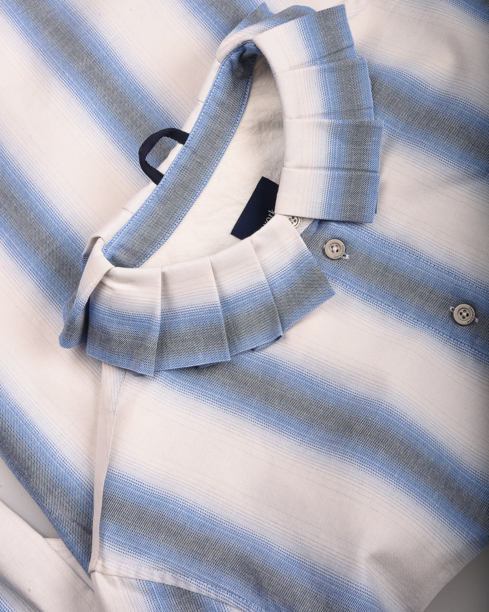 WORK WORKS WOMENS PLEATED WORK SHIRT - BLUE CHECK