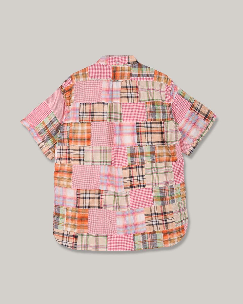 SUGAR CANE INDIA MADRAS PATCHWORK BUTTON SHIRT - PINK