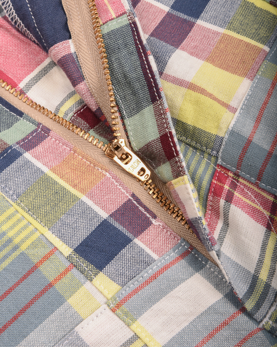 SUGAR CANE MADRAS SHORTS PATCHWORK CHECK - GREEN