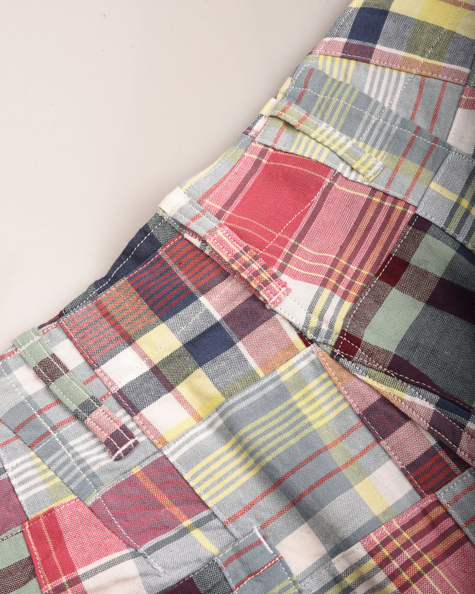 SUGAR CANE MADRAS SHORTS PATCHWORK CHECK - GREEN