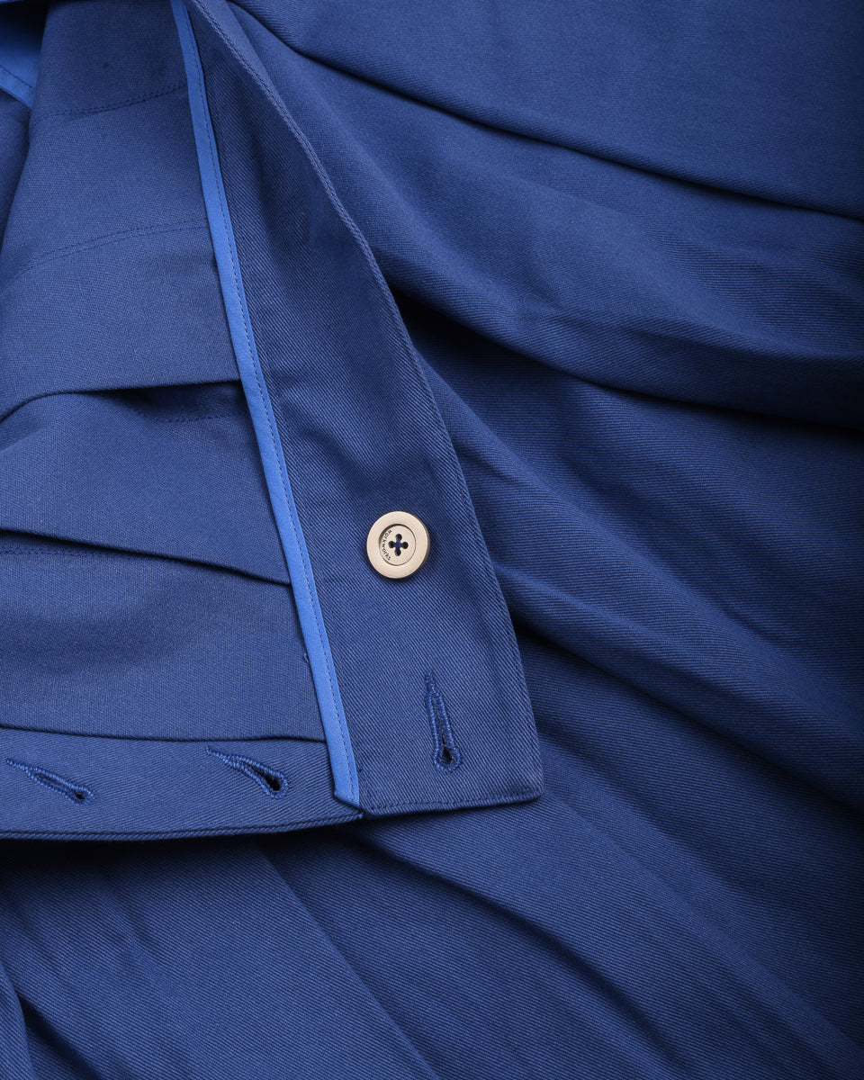 WORK WORKS WOMENS PLEATED SKIRT - BLUE TWILL