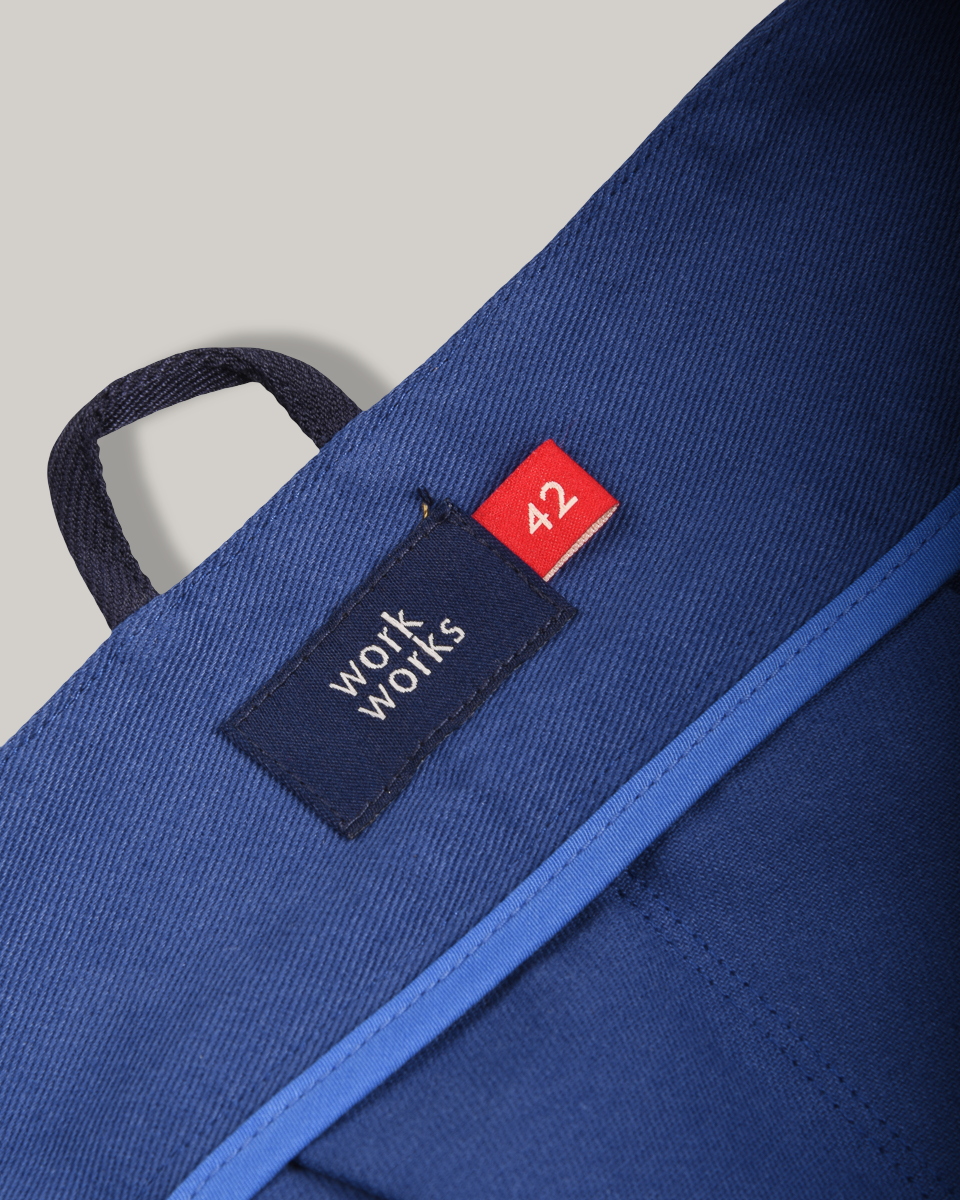 WORK WORKS WOMENS PLEATED SKIRT - BLUE TWILL