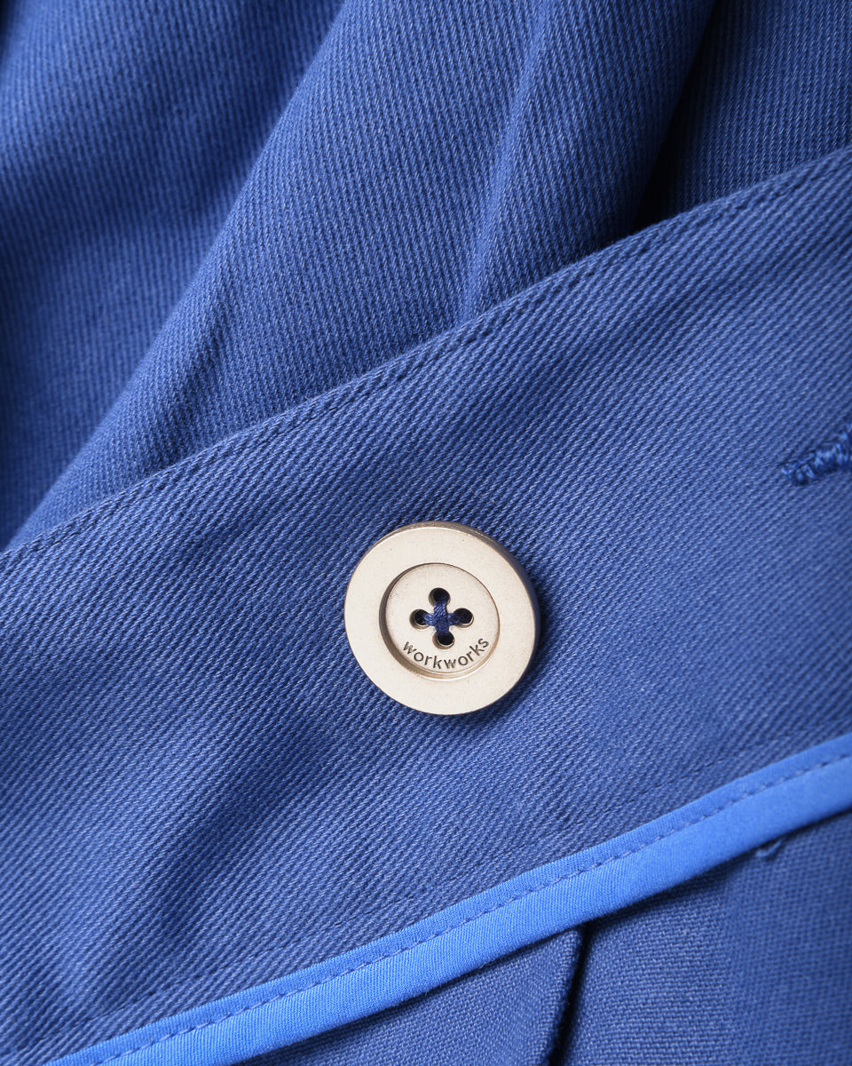 WORK WORKS WOMENS PLEATED SKIRT - BLUE TWILL