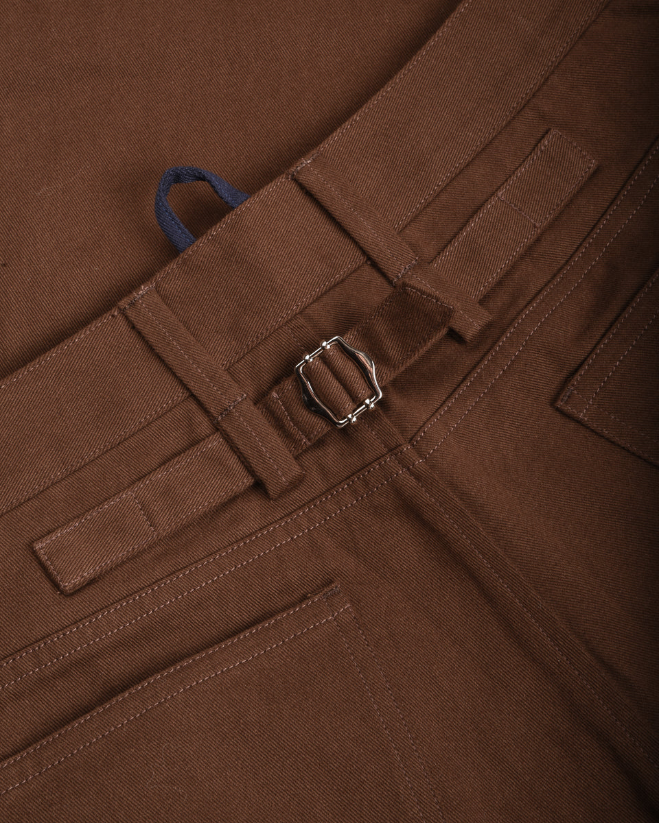 WORK WORKS WOMENS ANKLE LENGTH TROUSERS - BROWN