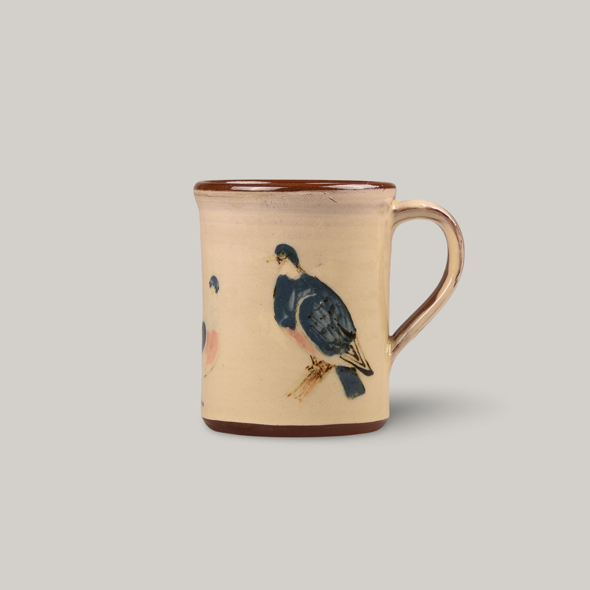 TENDER SGRAFFITO HAND-THROWN MUG - PIGEONS