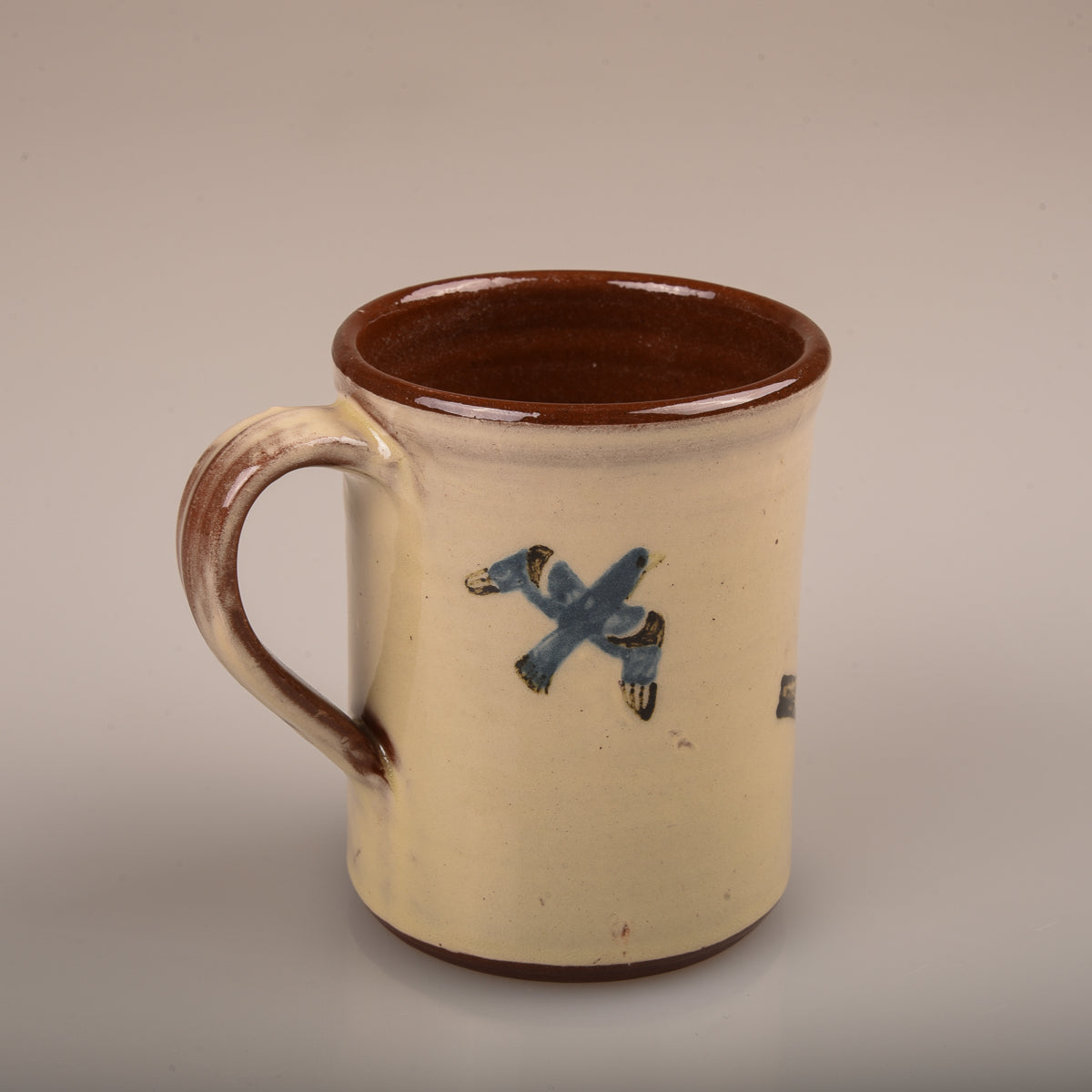 TENDER SGRAFFITO HAND-THROWN MUG - PIGEONS