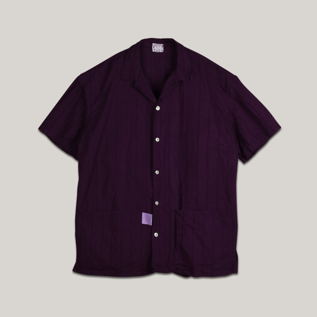 UO Nomad Purple Stripe Crinkle Shirt