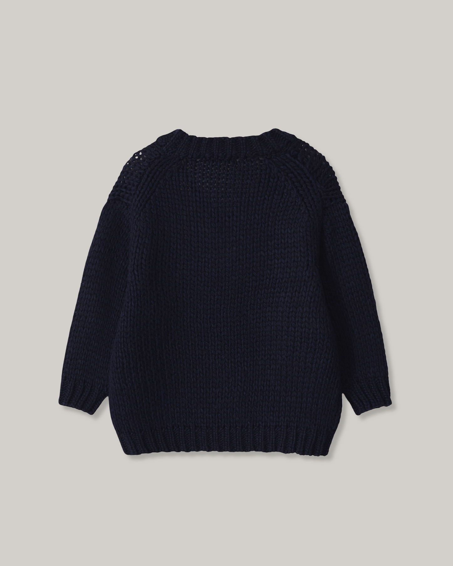 NOTHING WRITTEN WIDE V-NECK SWEATER - NAVY