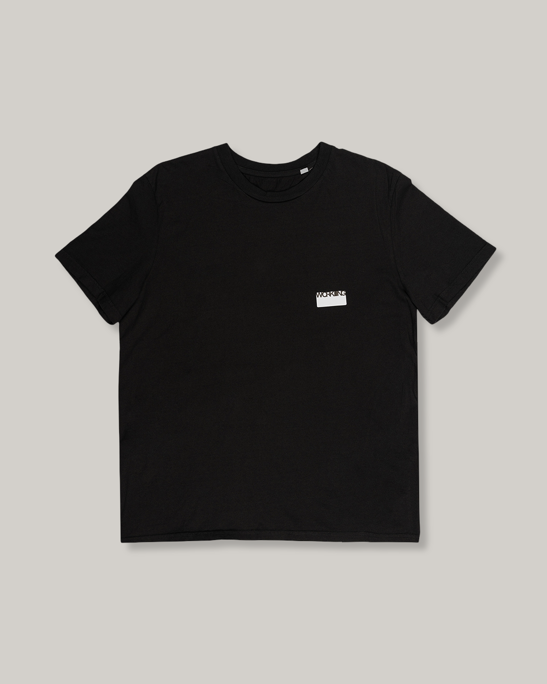 WORKING STICKER T-SHIRT - BEACH TAR