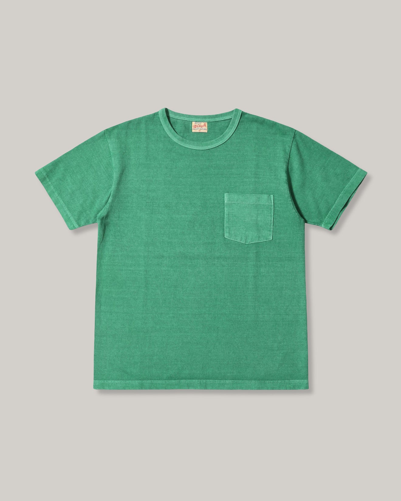 WHITESVILLE PIGMENT DYE POCKET T-SHIRT - KELLY GREEN