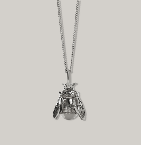 MEADOWLARK BEE CHARM NECKLACE - STERLING SILVER