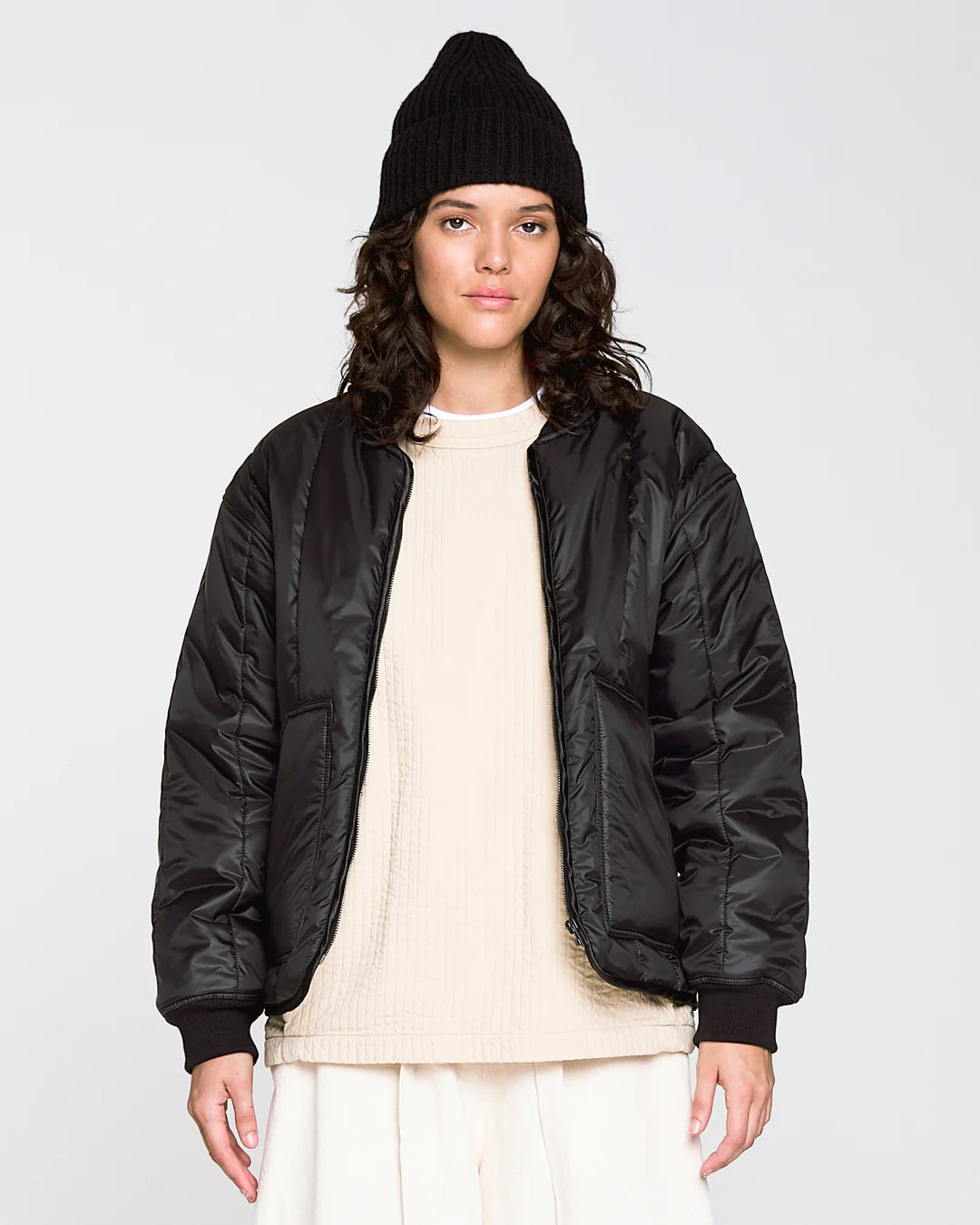 EAT DUST FROSTBOMBER JACKET FURY NYLON - BLACK