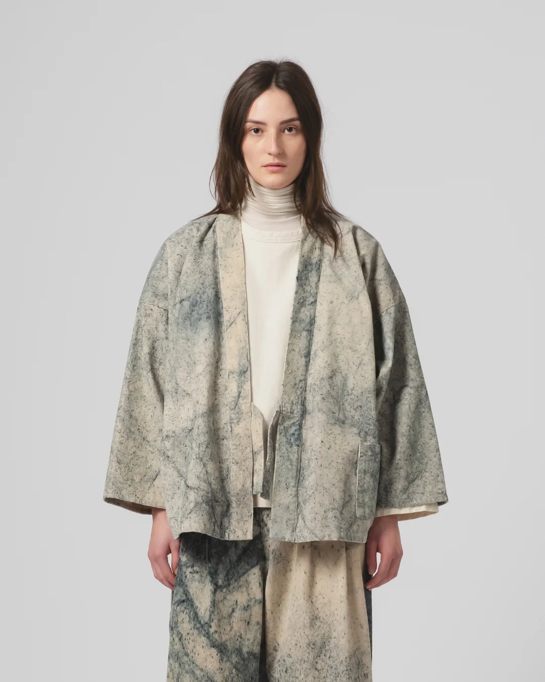 EAT DUST KIMONO - FELINO CORD - BEIGE/ INK