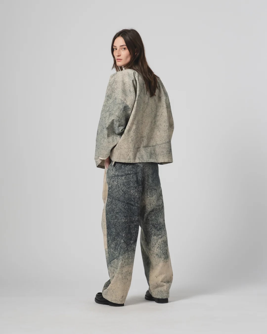EAT DUST KIMONO - FELINO CORD - BEIGE/ INK