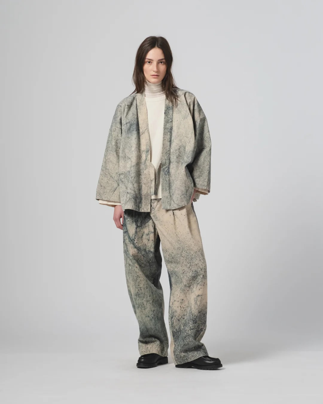 EAT DUST KIMONO - FELINO CORD - BEIGE/ INK
