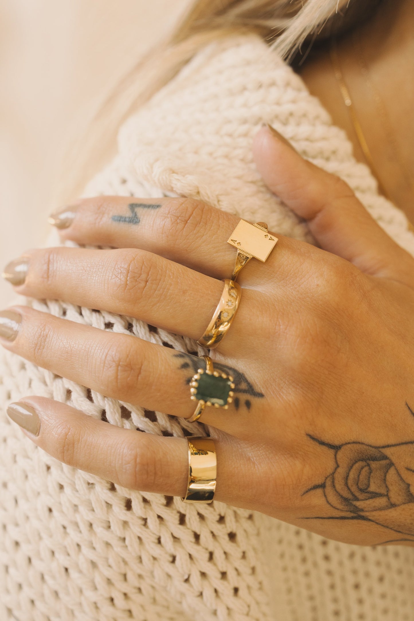 MEREWIF RAMONA GOLD RING - RAW EMERALD