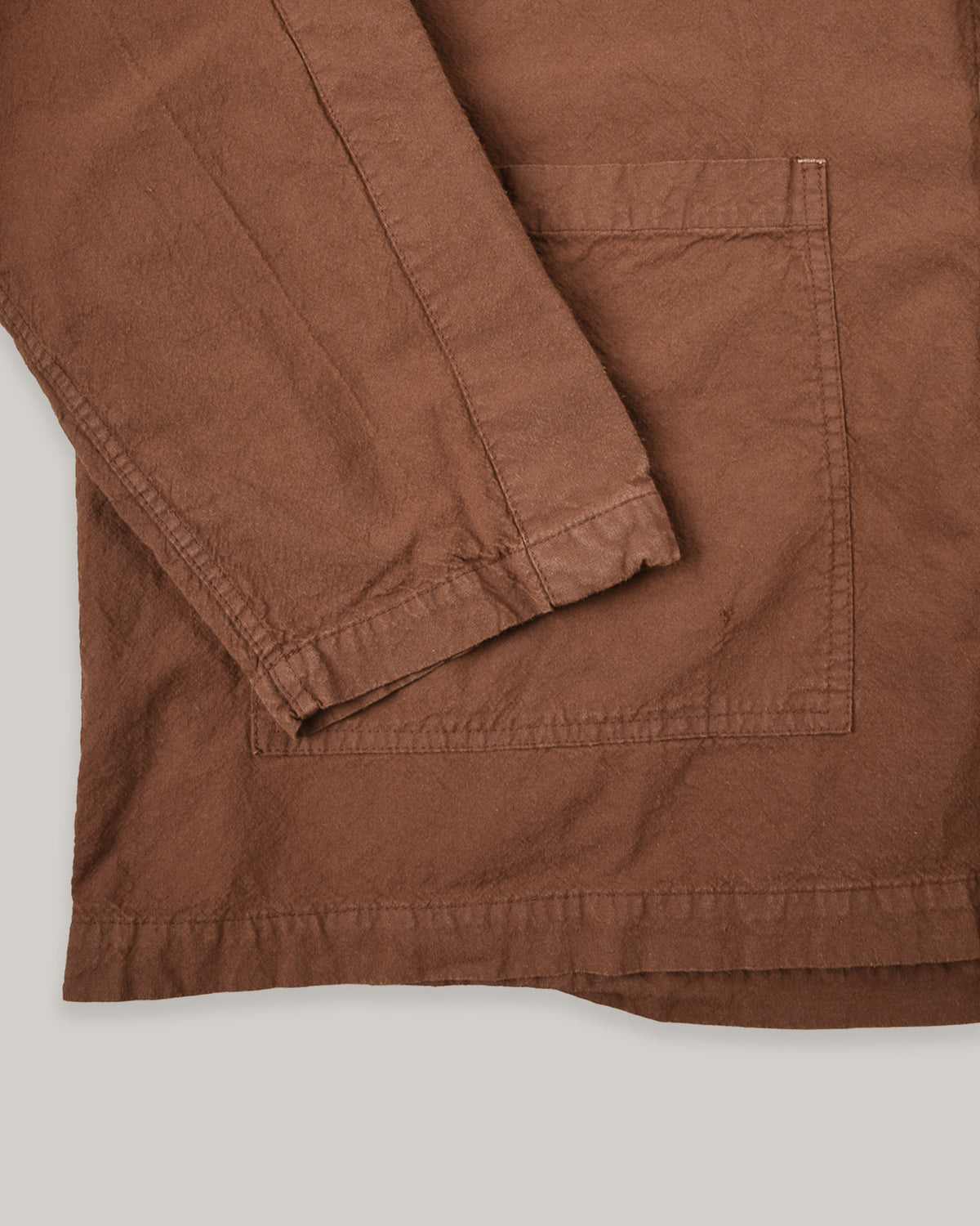 TENDER ISOSCELES SHIRT - COTTON SHEETING - BROWN HAT