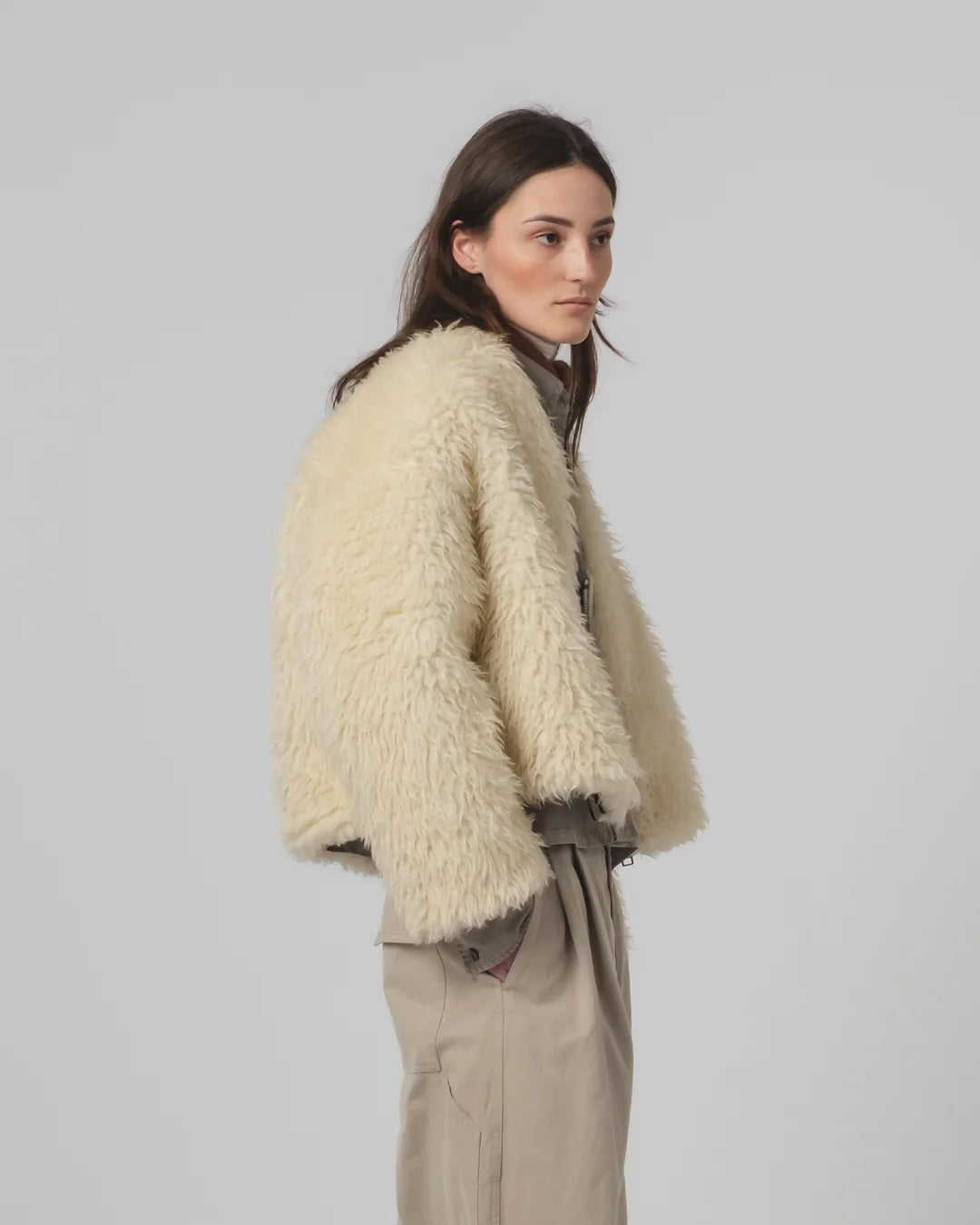 GIRLS OF DUST SHETLAND JACKET - ALASKA FLUFF - ECRU