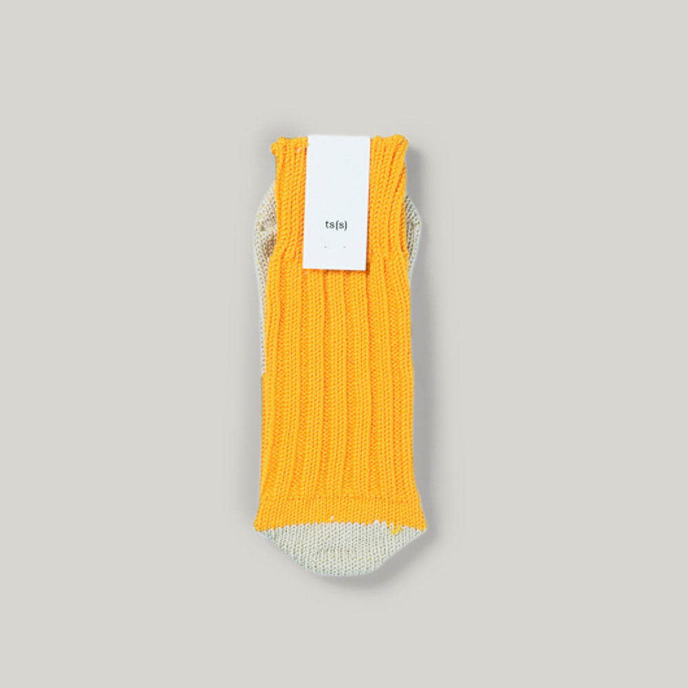 TS(S) UNPAIRED COTTON RIB SOCK (SINGLE) - YELLOW