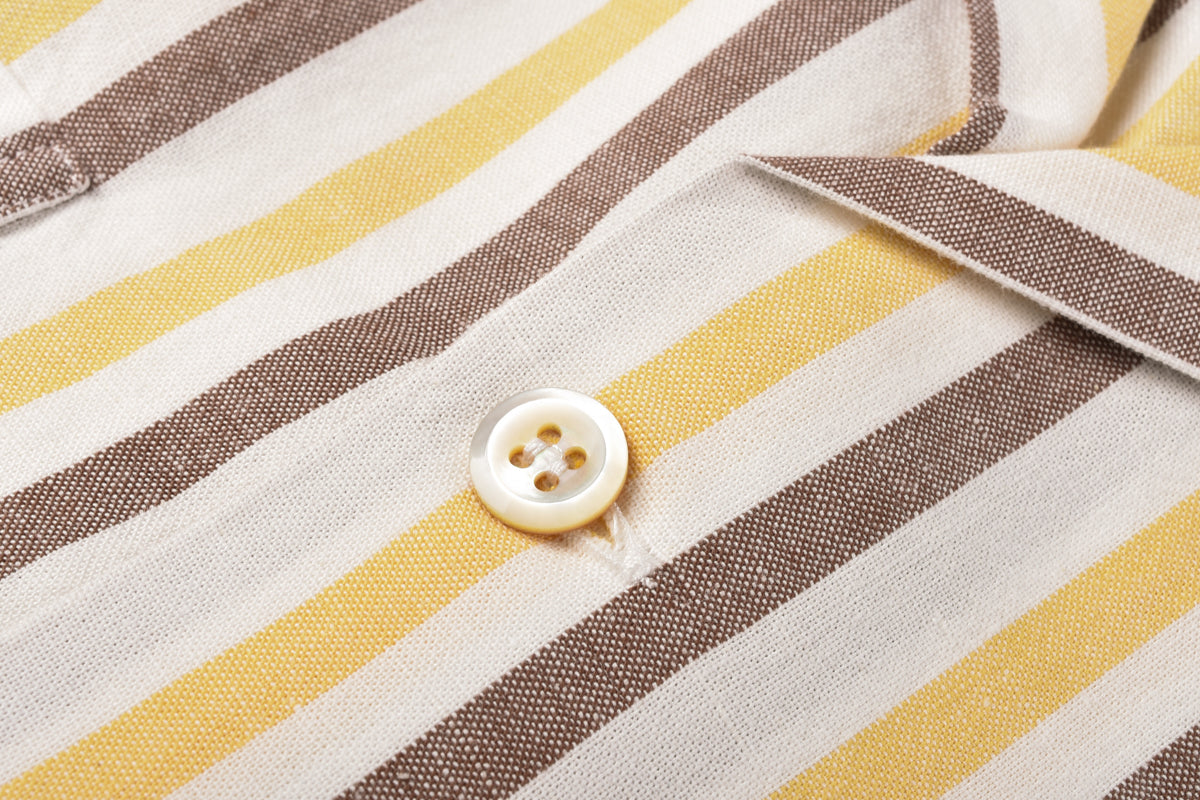 KNICKERBOCKER COTTON & LINEN HIGHWAY SHIRT - WHITE