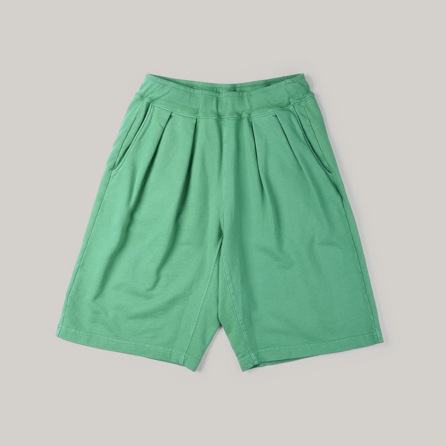 Green Pleated Floaty Shorts