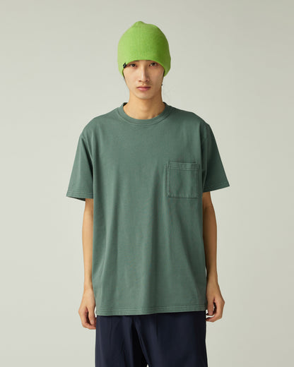 SNOW PEAK GARMENT DYED T-SHIRT - DARK GREEN