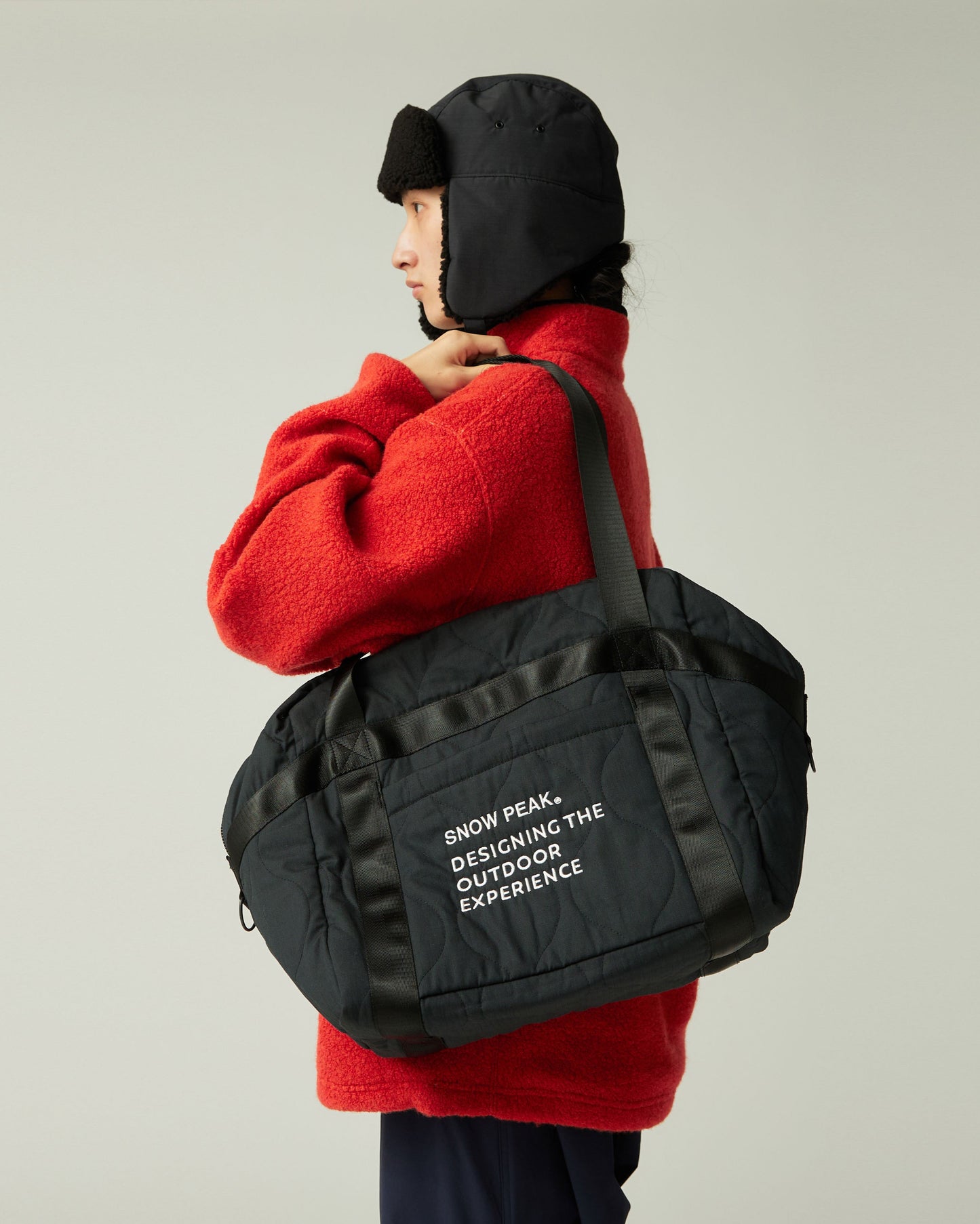 SNOW PEAK QUILTED RIPSTOP DUFFLE - BLACK