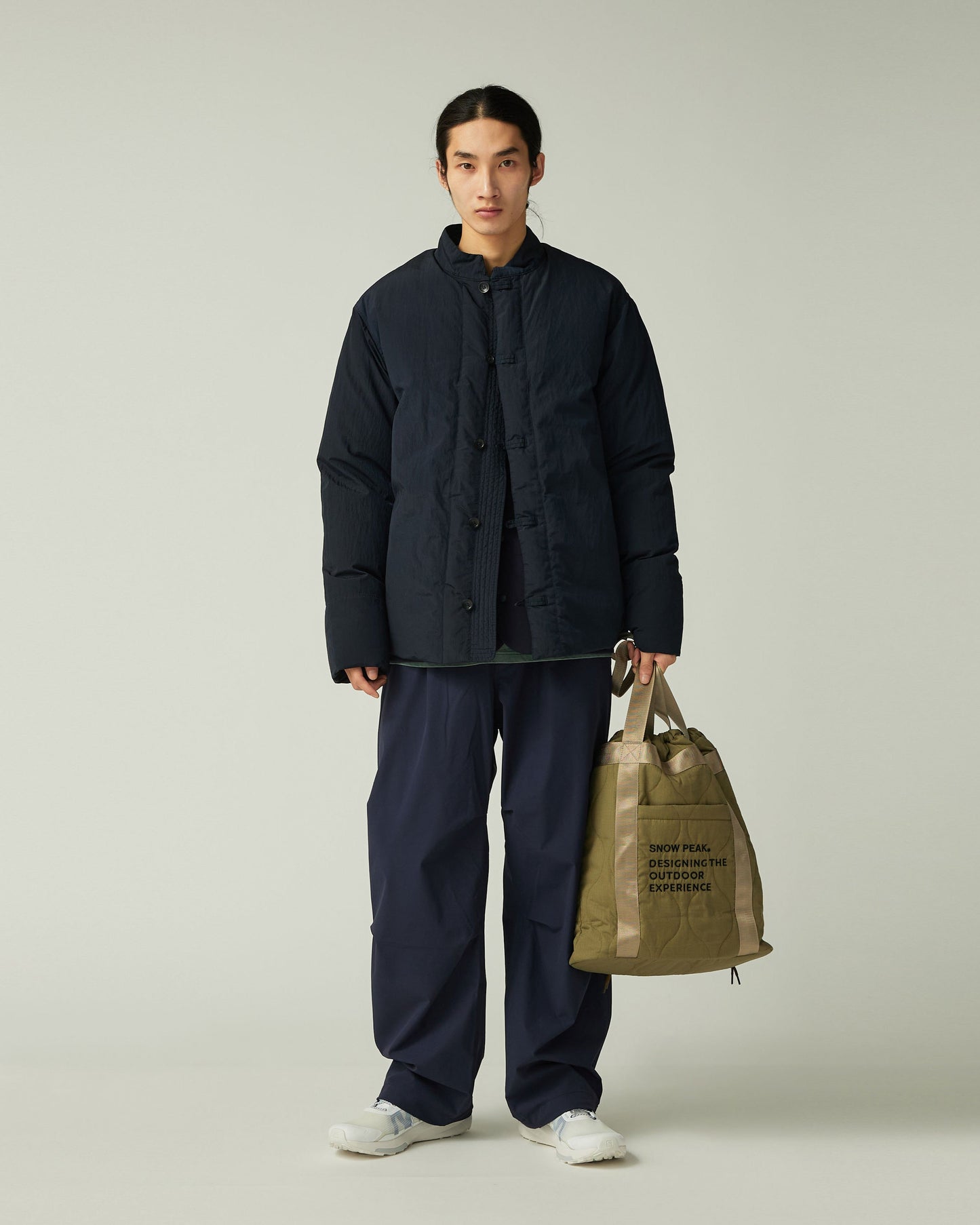 SNOW PEAK GARMENT DYED DOWN JACKET - NAVY