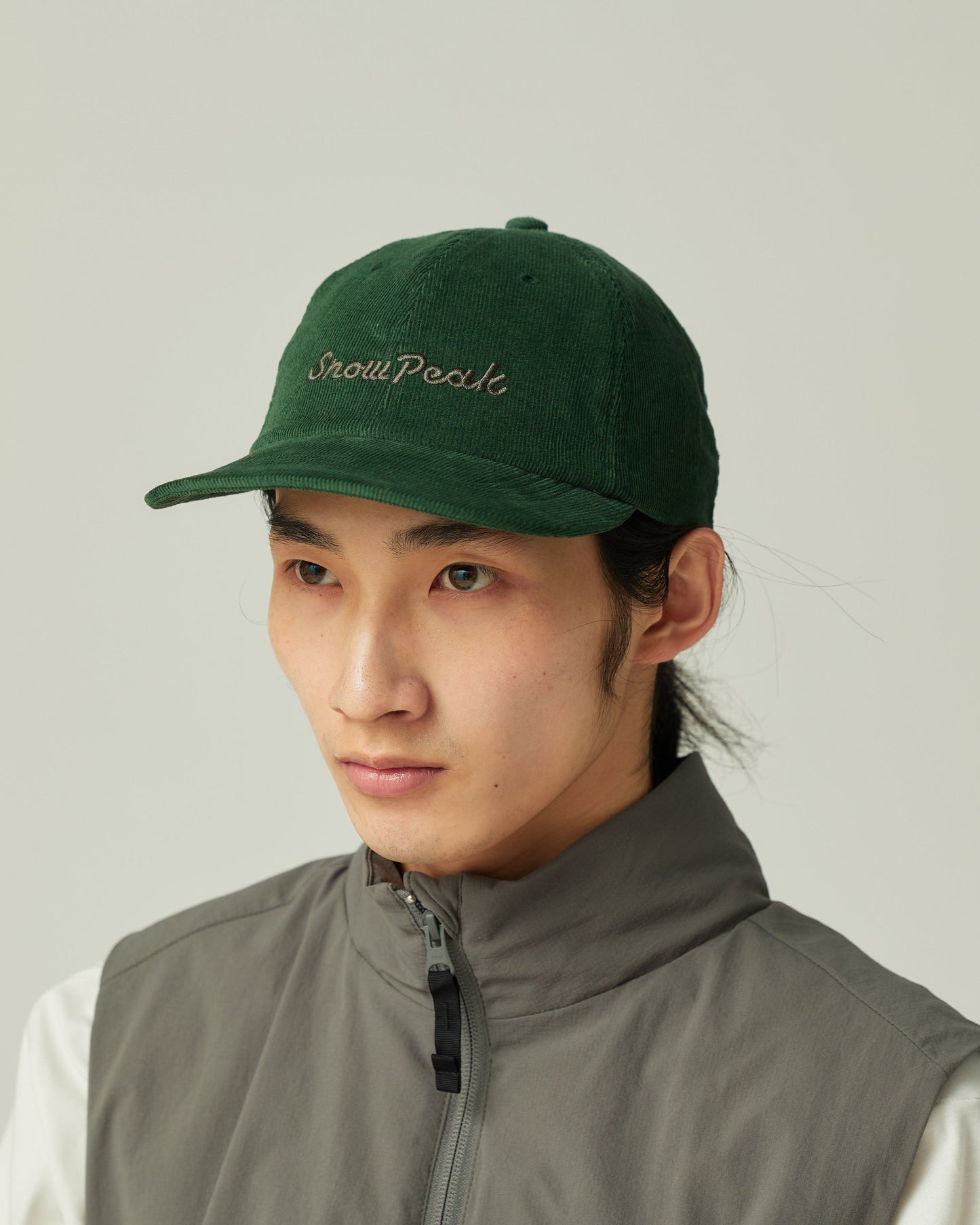SNOW PEAK CORDUROY CAP - DARK GREEN