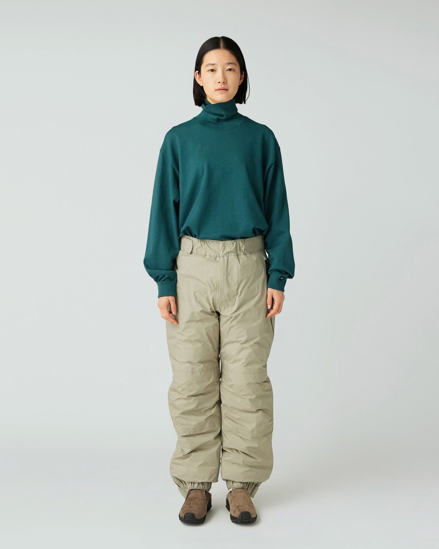 SNOW PEAK WASHABLE WOOL TURTLENECK KNIT - GREEN