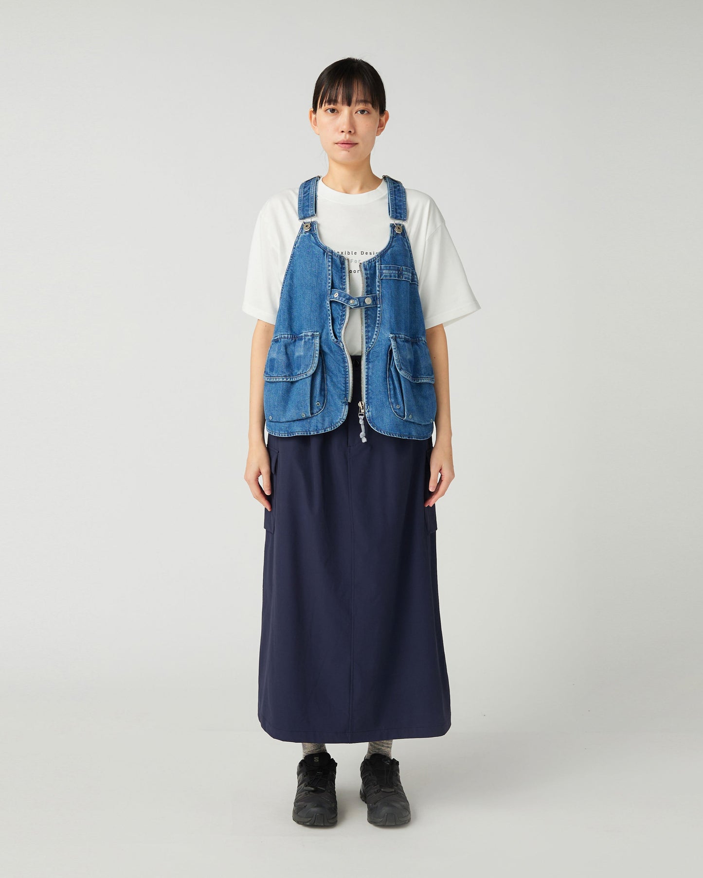 SNOW PEAK TAKIBI DENIM VEST - LIGHT BLUE