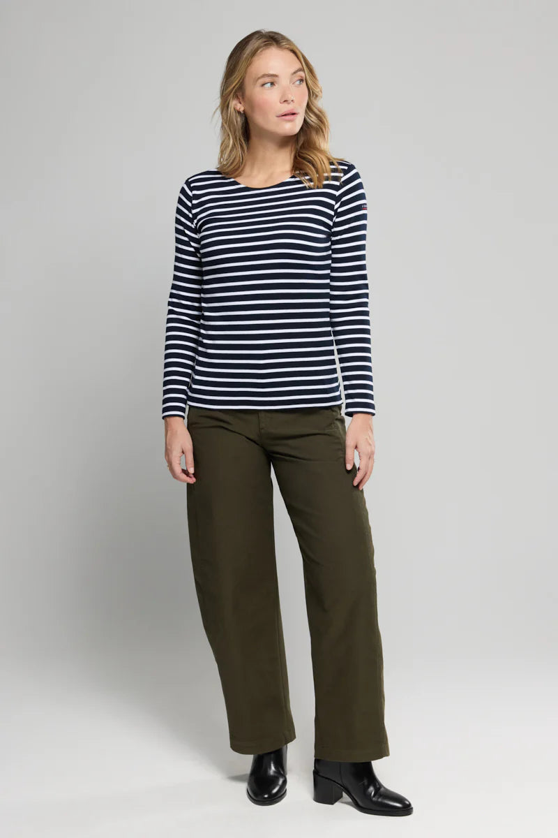 ARMOR LUX LADIES HERITAGE BRETON SHIRT L/S - RICH NAVY/NATURE