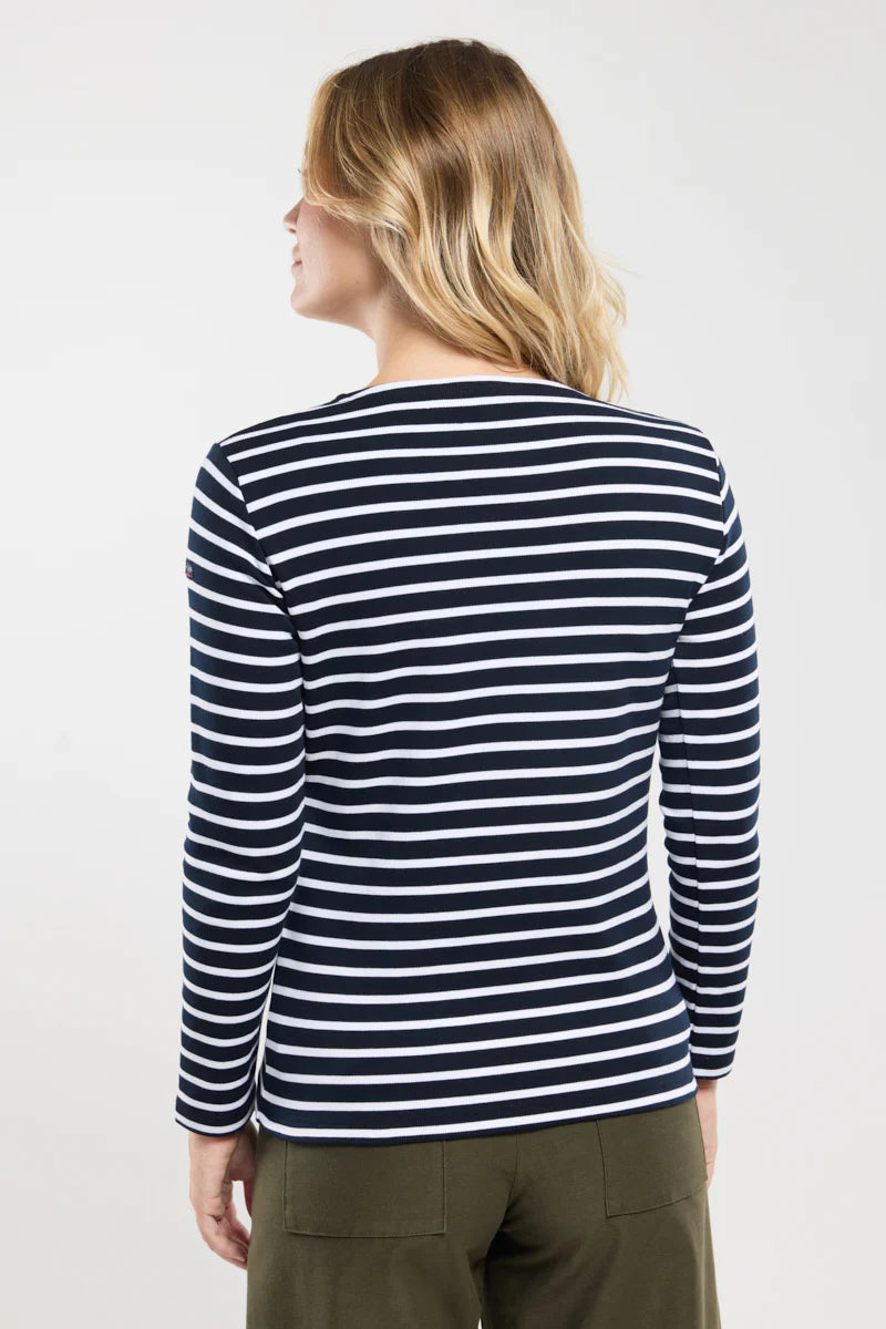 ARMOR LUX LADIES HERITAGE BRETON SHIRT L/S - RICH NAVY/NATURE