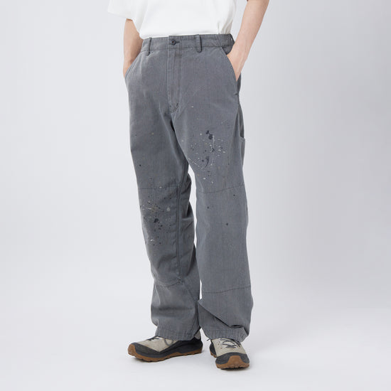 SNOW PEAK SULPHUR DYED FADE PAINTED PANTS - CHARCOAL