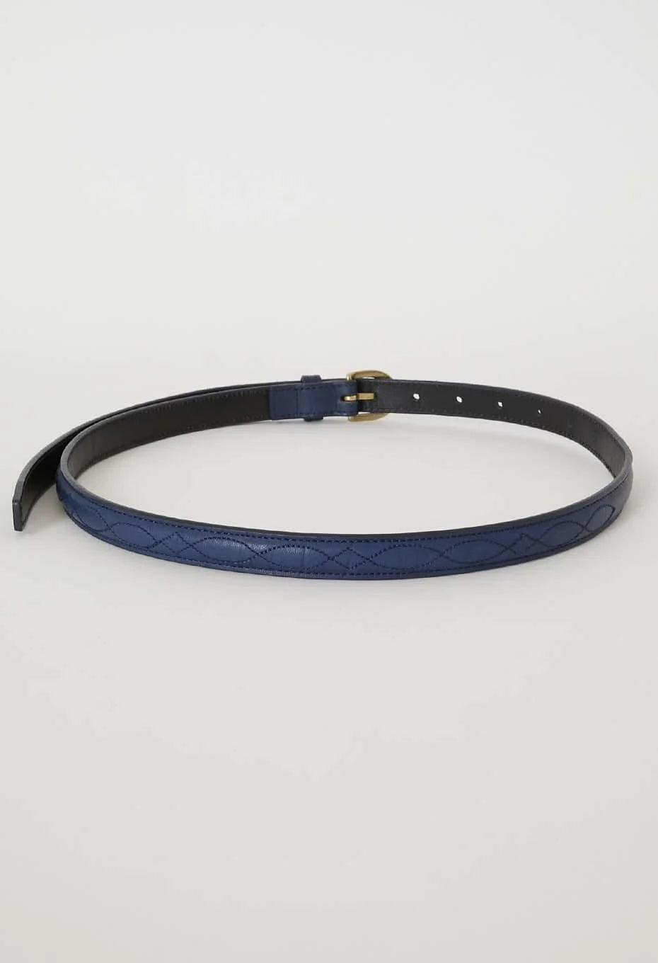 BLUE BLUE JAPAN NARROW LEATHER BELT - INDIGO