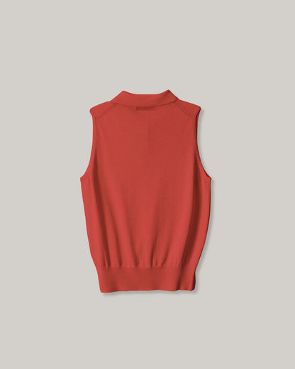 NOTHING WRITTEN LASH SLEEVELESS KNIT TOP - RED