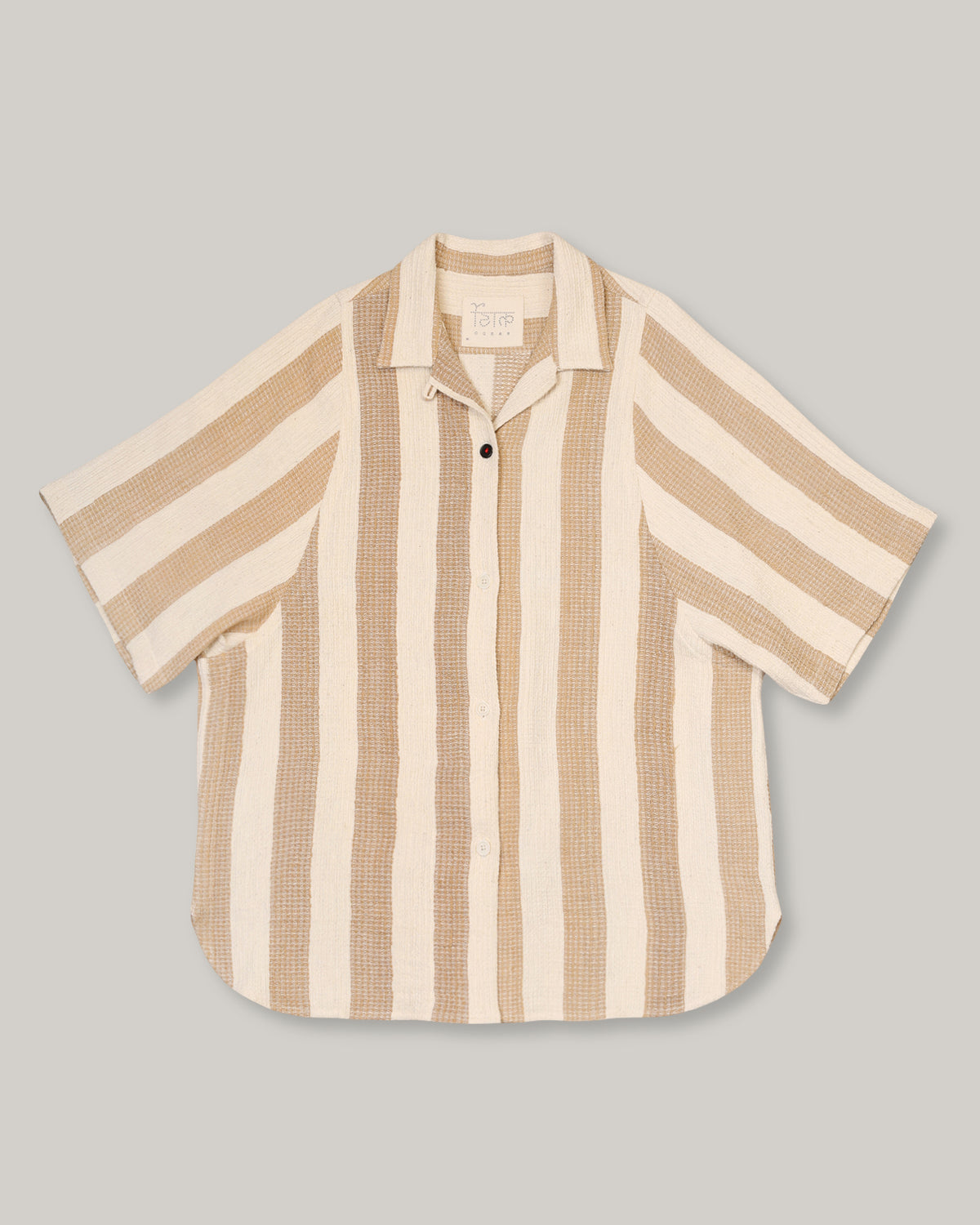 KARDO YUSUKE SHIRT - NATURAL/ TAN STRIPE