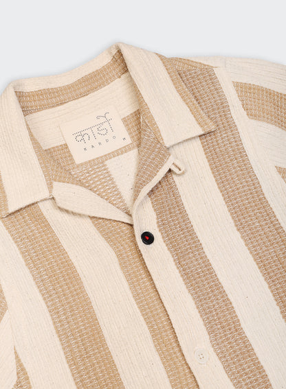 KARDO YUSUKE SHIRT - NATURAL/ TAN STRIPE